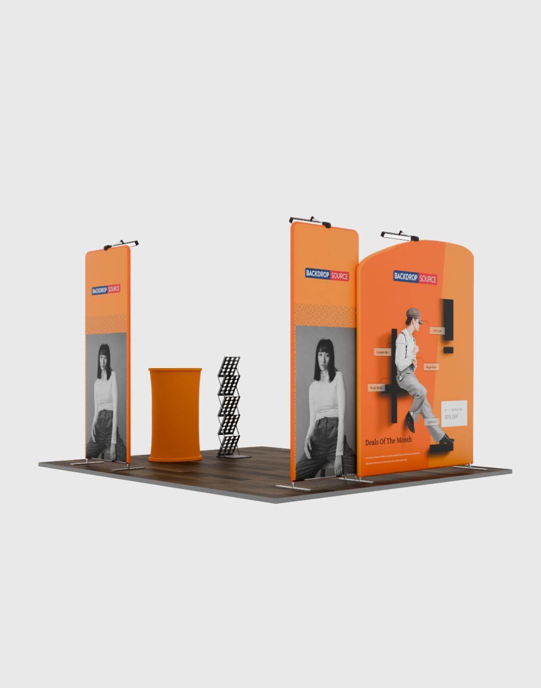 Premium TV-scherm tentoonstellingsset voor 3m brede stands