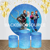 Ronde achtergrondset voor een Frozen Princess-thema-evenement