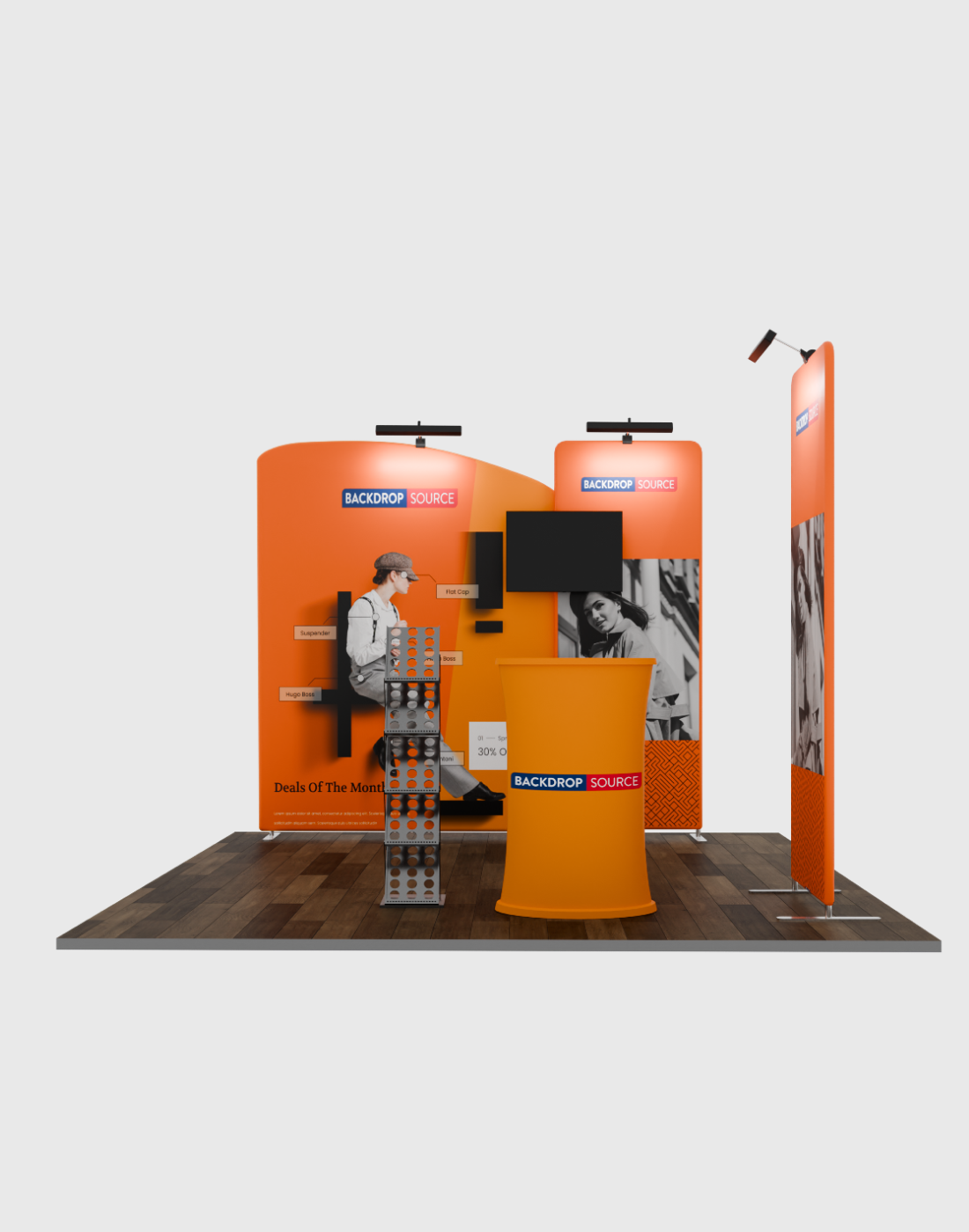 Premium TV-scherm tentoonstellingsset voor 3m brede stands