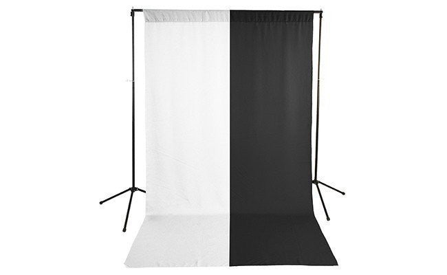 Premium witte en zwarte achtergrond met standaard (2 achtergrondsets)