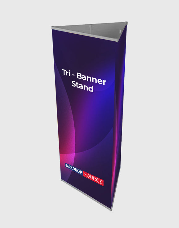 Tri-banner 3-zijdige driehoekige bannerdisplaystandaard