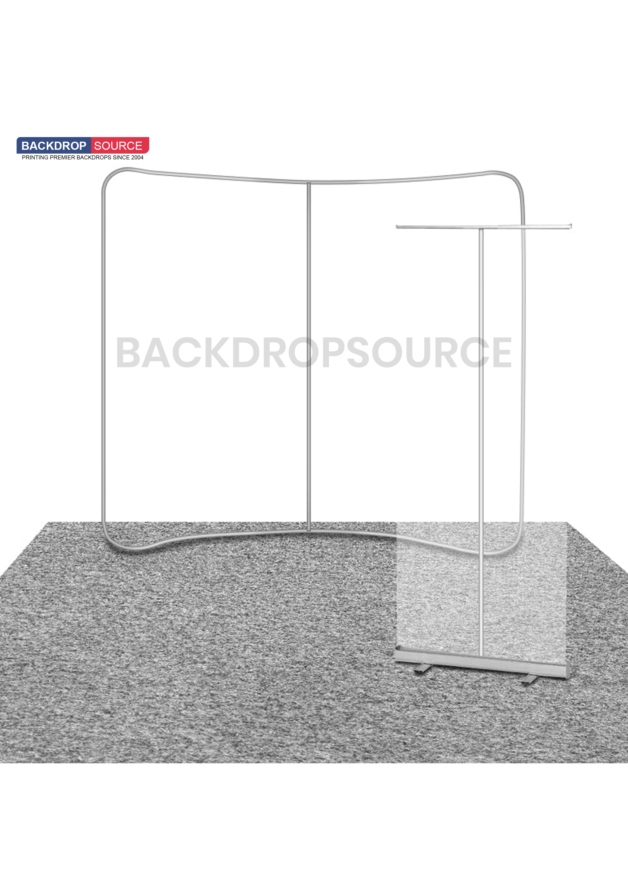 3m x 3m standset met achterwand en oprolbare bannerstandaard