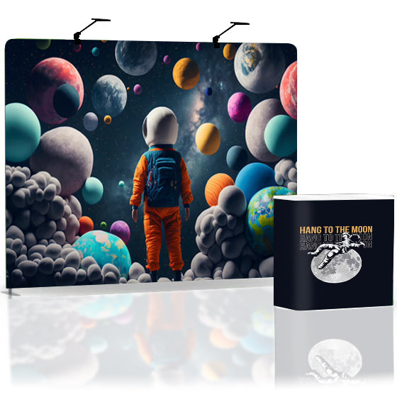 3m x 3m rechte Exhibit Pro 3-in-1 displaykit met Illume-verlichting