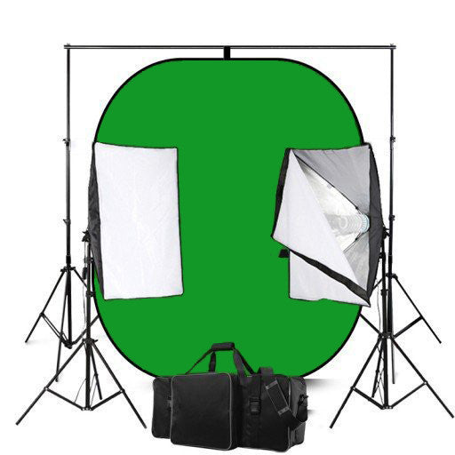 Omkeerbare fotografieachtergronden met blauw en groen scherm met 50 x 70 economische softbox studioverlichtingsapparatuur