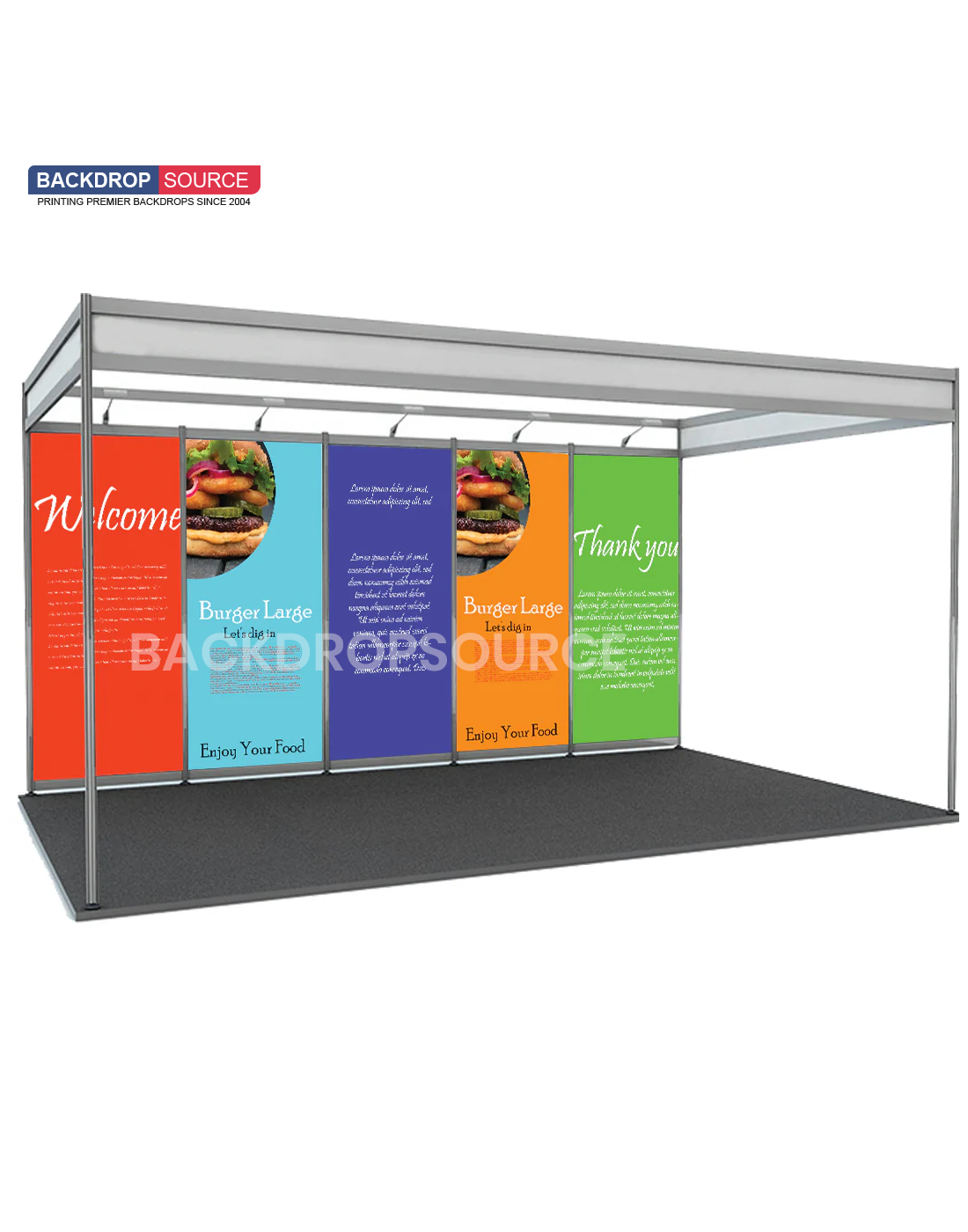Schaalschema Tentoonstellingsgrafiek voor een stand van 5 m breed en 3 m diep