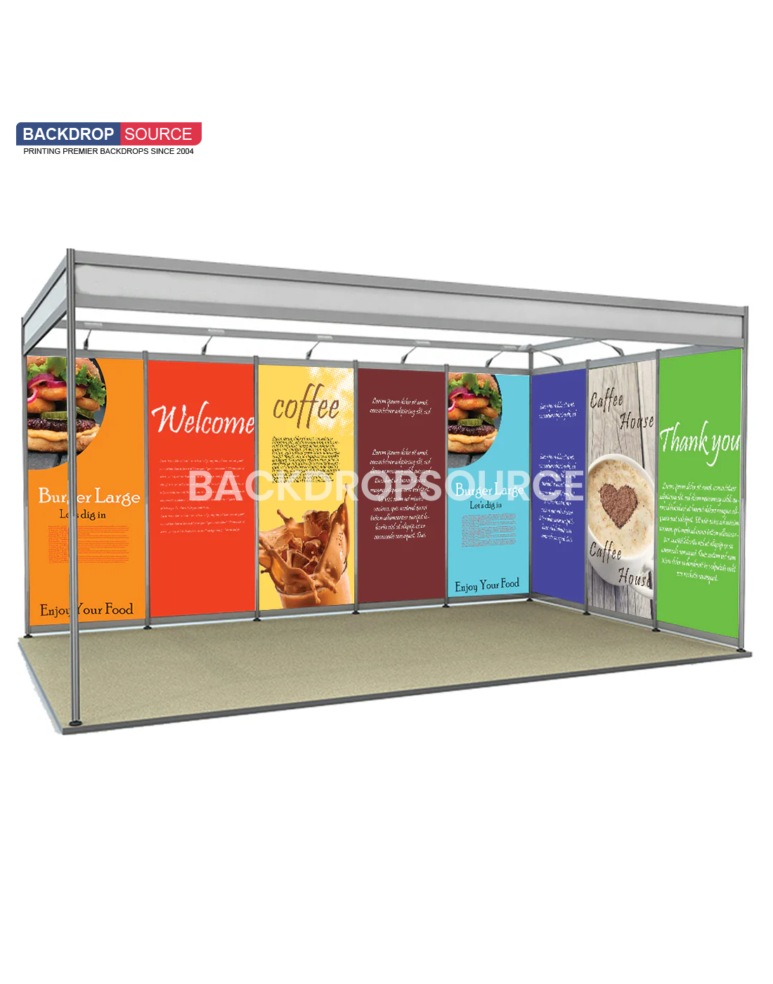 Schaalschema Tentoonstellingsgrafiek voor een stand van 5 m breed en 3 m diep