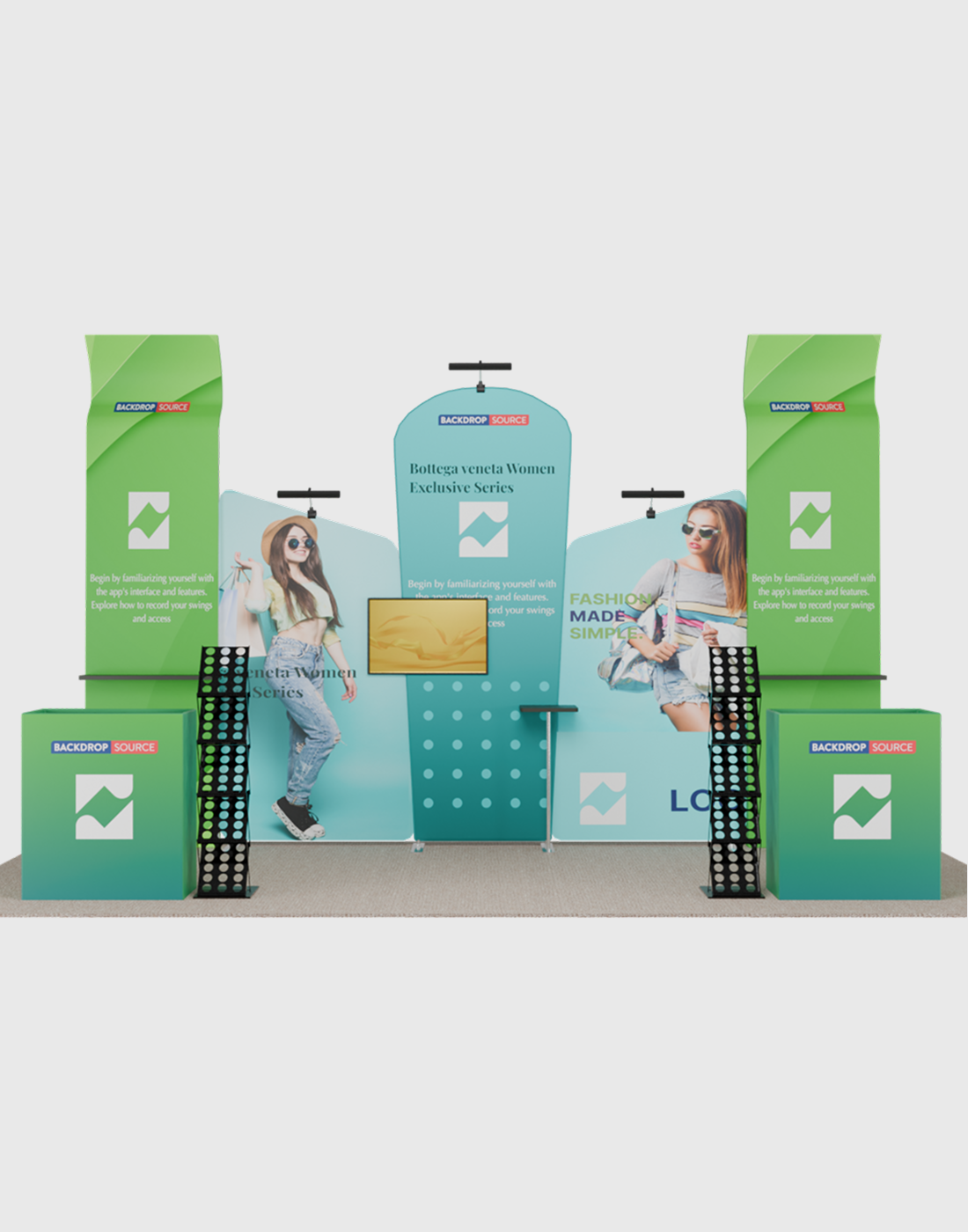 Draagbare tentoonstellingsdisplay 3m x 6m - Model 4