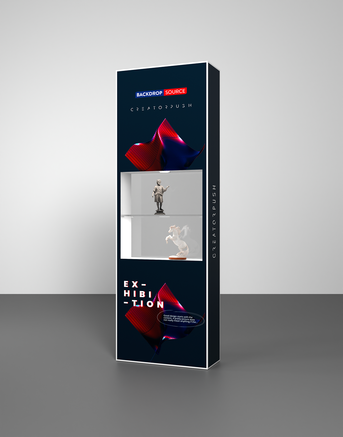 SEG Popup - Interne vitrine met verzonken LED-ring