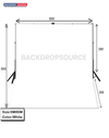 6 m B x 6 m H Wit/zwarte achtergrond met een achtergrondstandaard