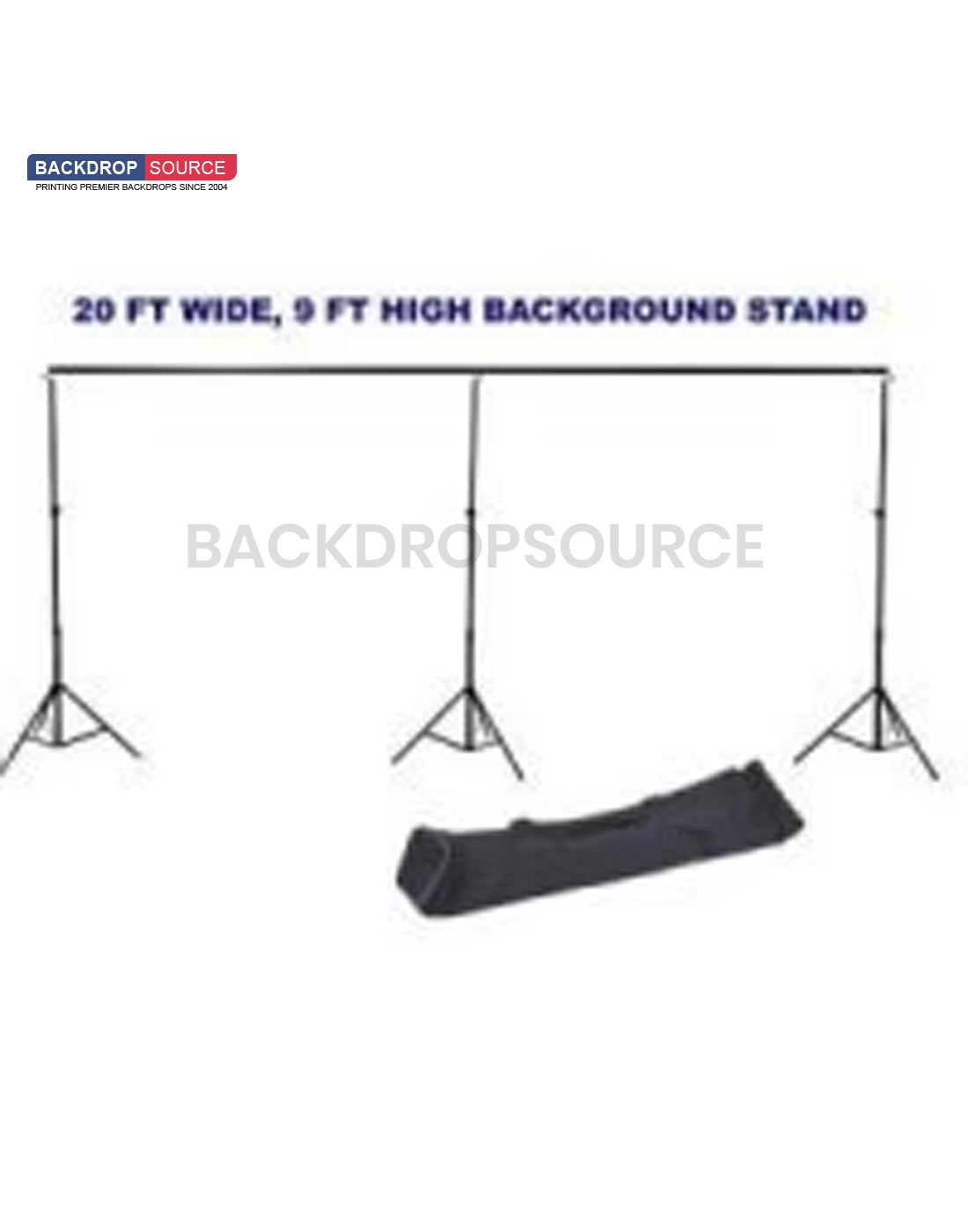 6 m B x 6 m H Wit/zwarte achtergrond met een achtergrondstandaard