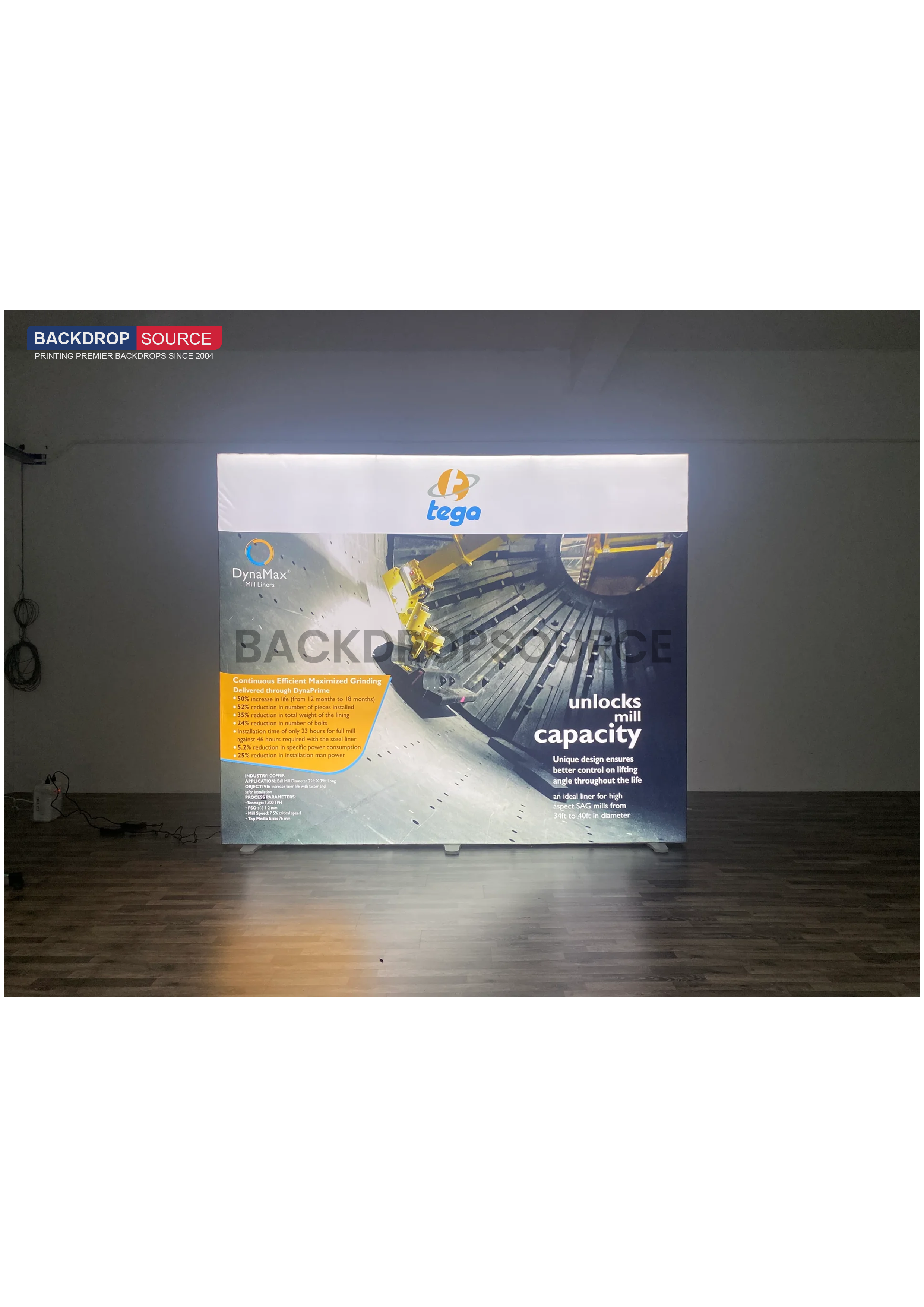 SEG Frameloze stoffen LED-lichtbakdisplay - 0,8 m B x 2 m H