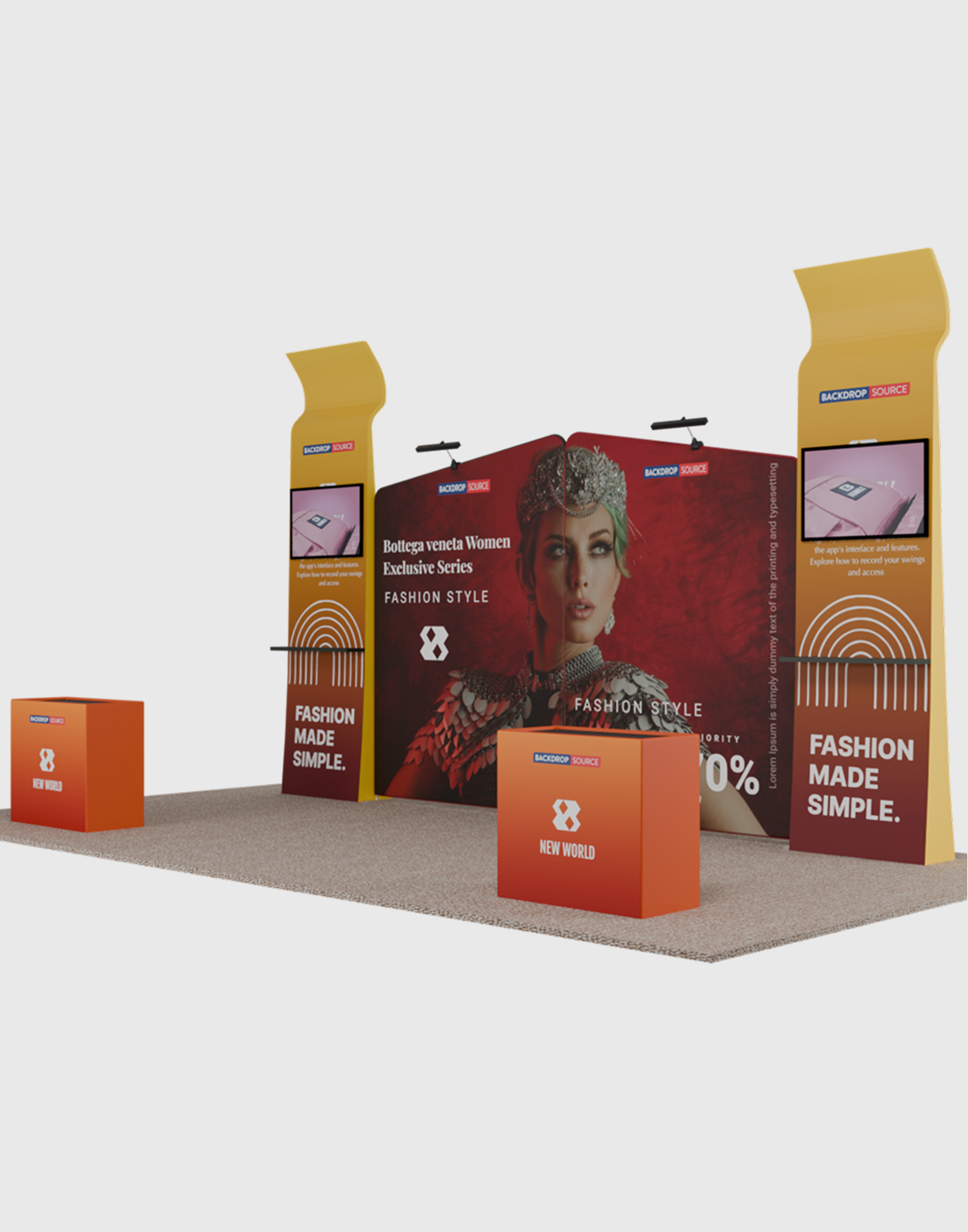 Draagbare tentoonstellingsdisplay 3m x 6m - Model 7