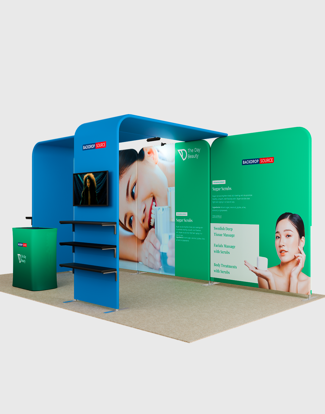 Draagbare tentoonstellingsdisplay 3m x 6m - Model 11