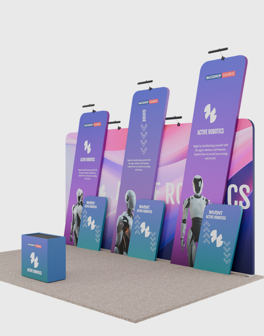 Draagbare tentoonstellingsdisplay 3m x 6m - Model 1