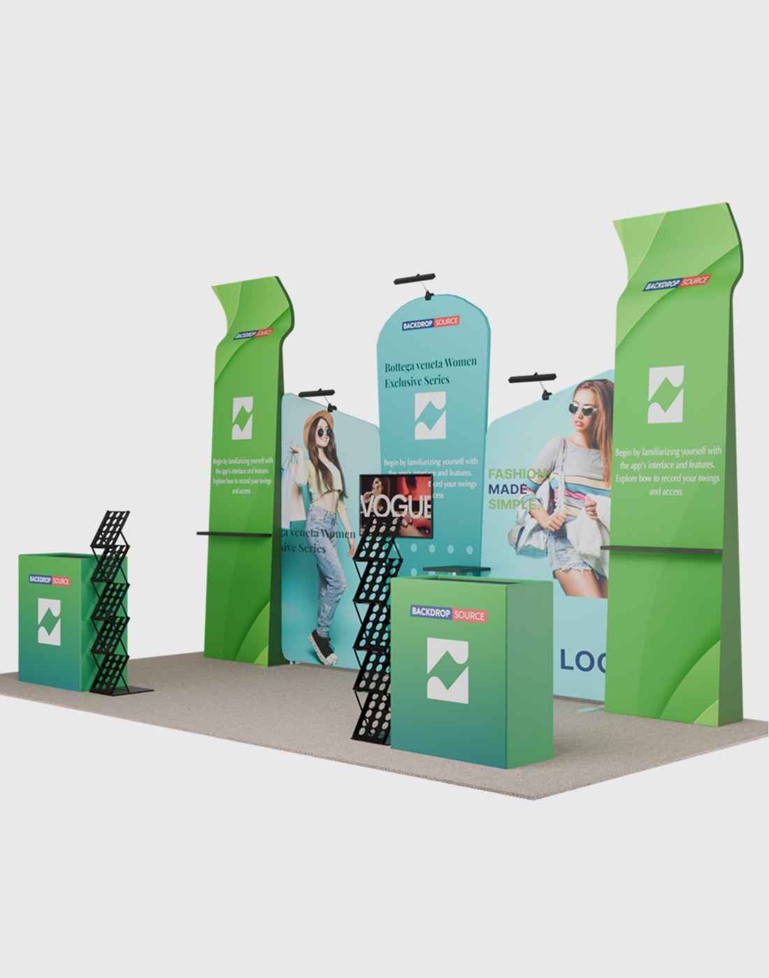 Draagbare tentoonstellingsdisplay 3m x 6m - Model 4