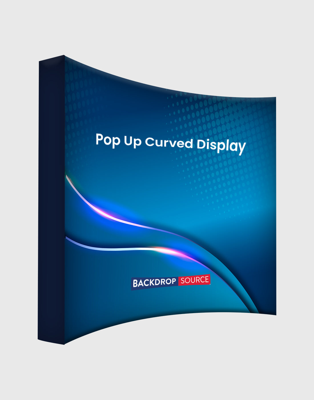 Gebogen pop-updisplay van stof voor tentoonstellingen