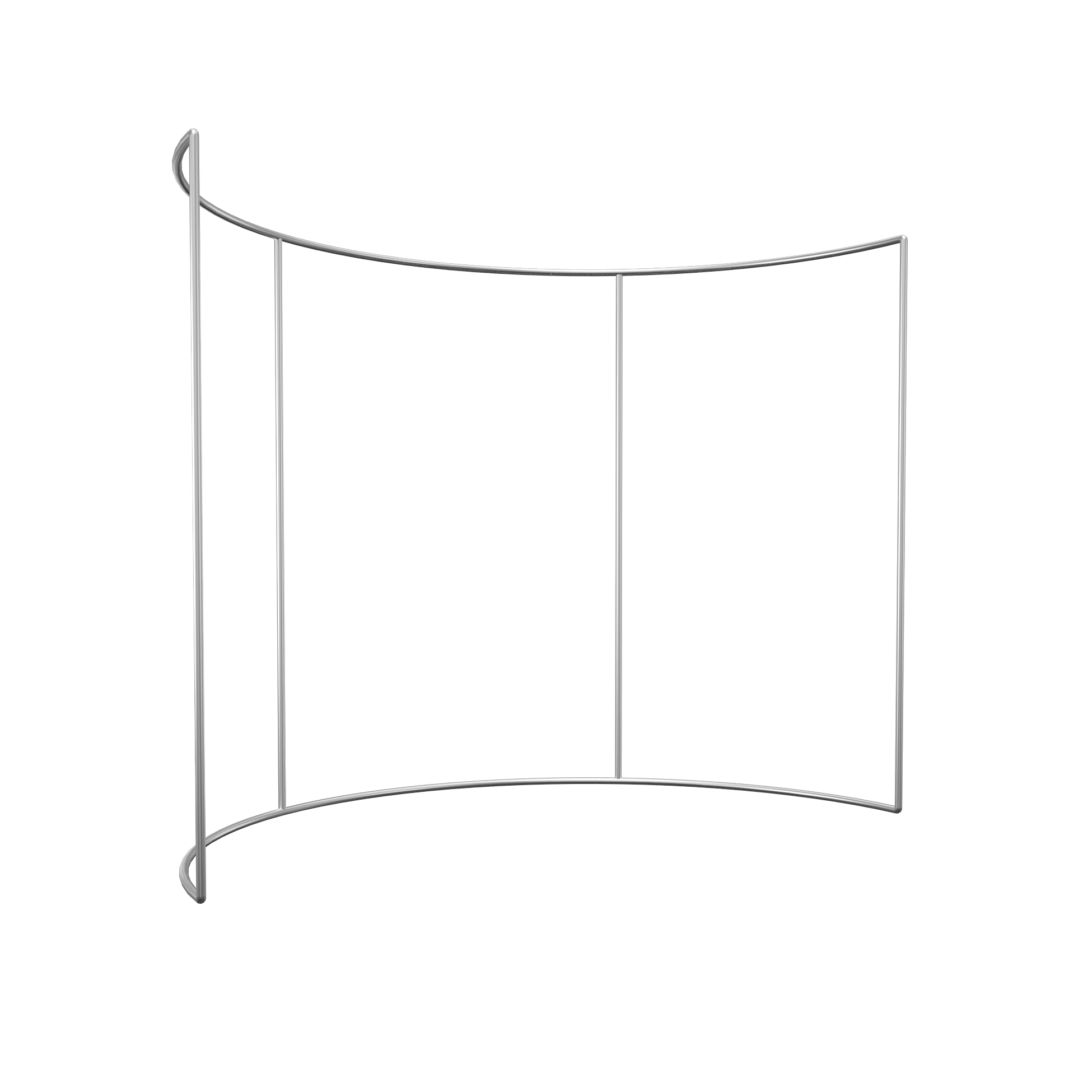 180° gebogen omhullende wand