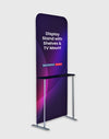 Tentoonstellingsdisplay met planken en tv-beugel