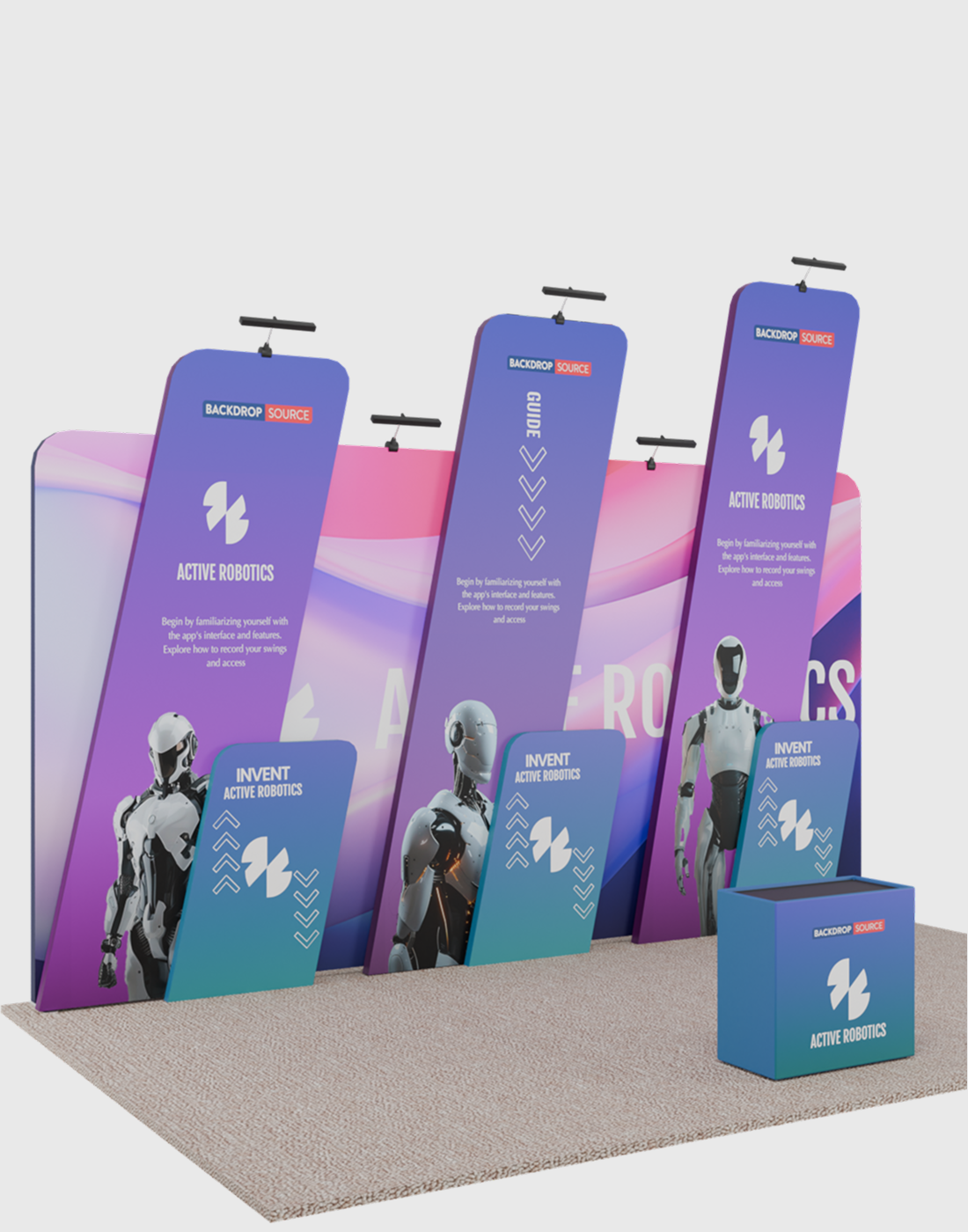 Draagbare tentoonstellingsdisplay 3m x 6m - Model 1