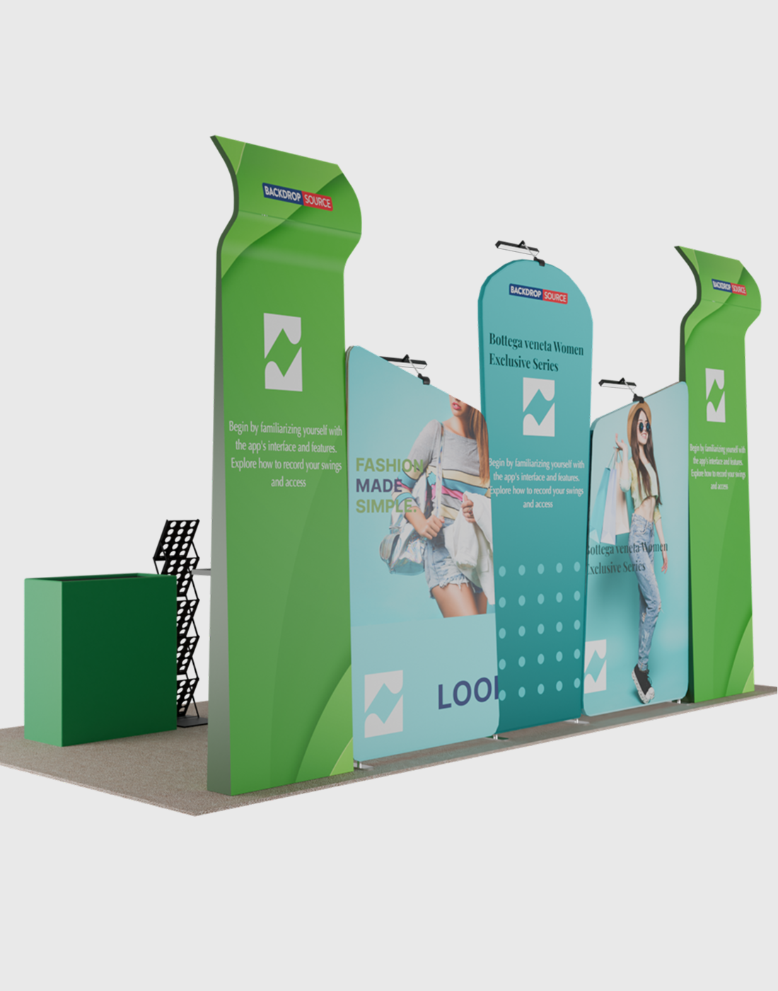 Draagbare tentoonstellingsdisplay 3m x 6m - Model 4