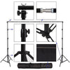 Dubbele brede fotografieachtergrondstandaard 6 m breed x 3 m hoog
