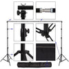 3m B x 6m H Witte fotografieachtergrond met achtergrondstandaard
