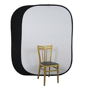 Opvouwbare zwart-witte pop-upachtergrond (1,5 m x 2,1 m)