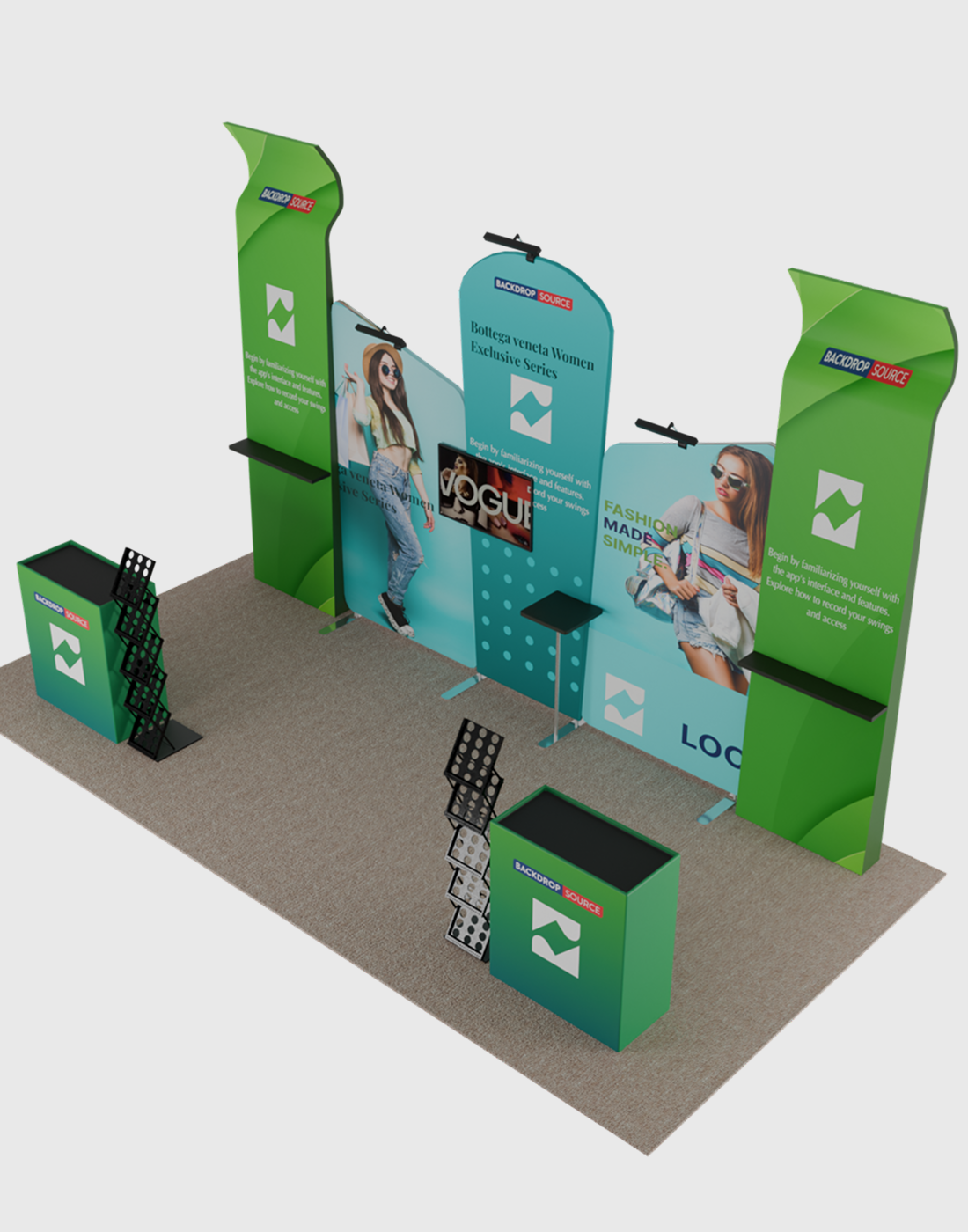 Draagbare tentoonstellingsdisplay 3m x 6m - Model 4