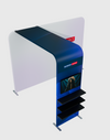 L-vormig display met plank en tv-rek