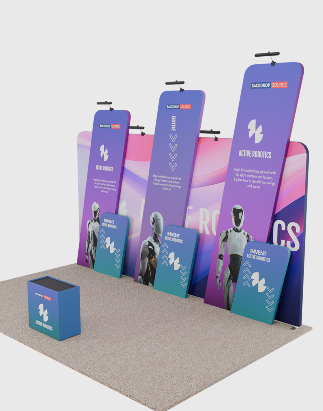 Draagbare tentoonstellingsdisplay 3m x 6m - Model 1