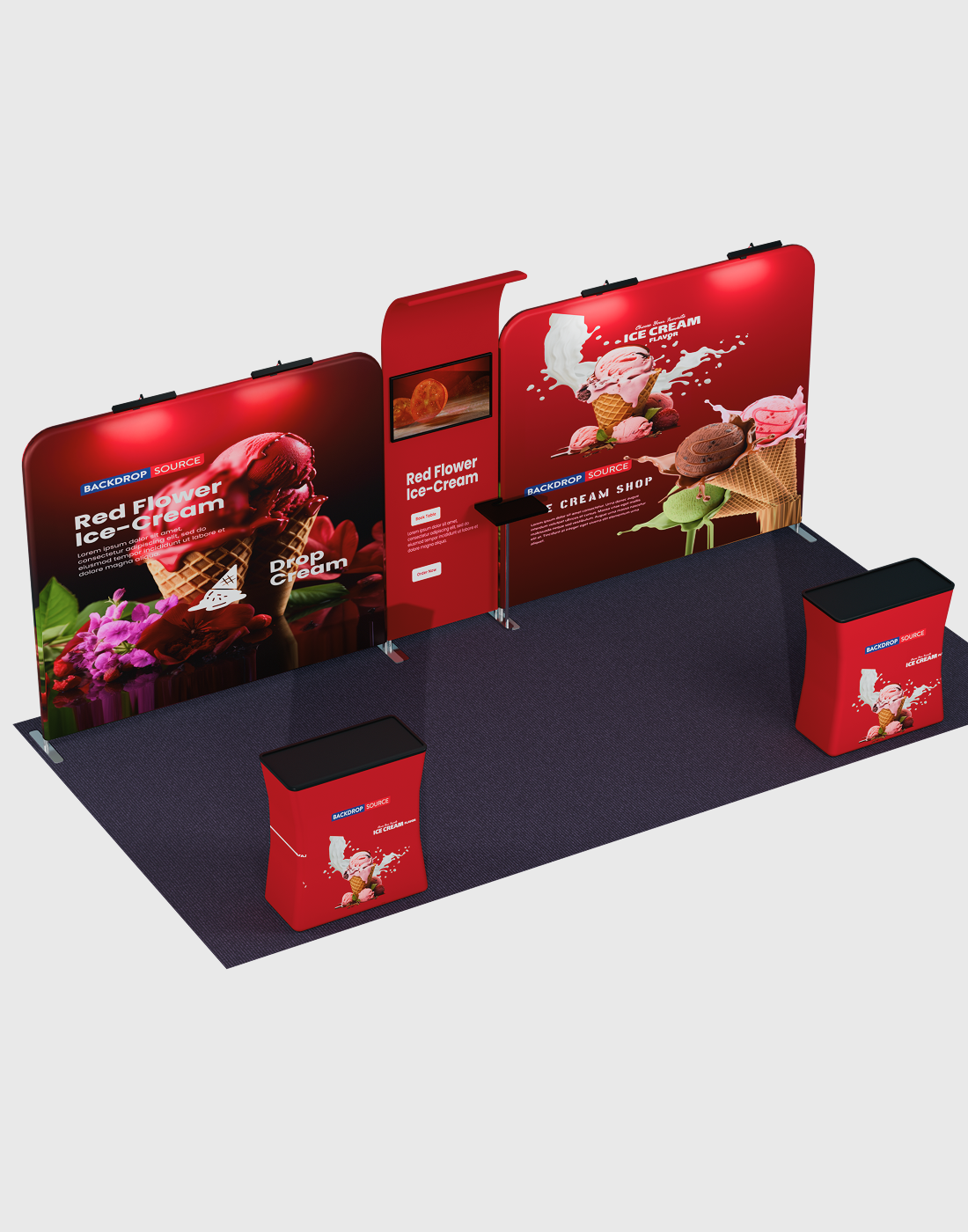 Draagbare tentoonstellingsdisplay 3m x 6m - Model 16