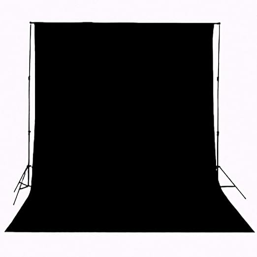 6 m B x 6 m H Effen wit/zwarte achtergrond met standaard