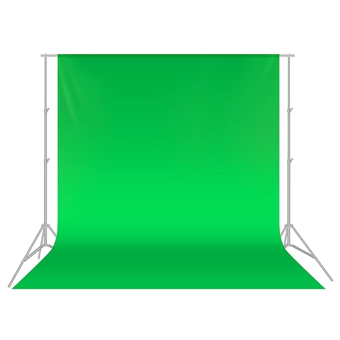 6 m B x 6 m H Solid Chroma Green Achtergrond met een standaard