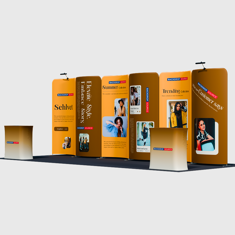 Draagbare tentoonstellingsdisplay 3m x 6m - Model 17