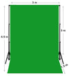 3 m B x 4,5 m H Chroma Key Green Fotografie Muslin Achtergrond met Achtergrondstandaard