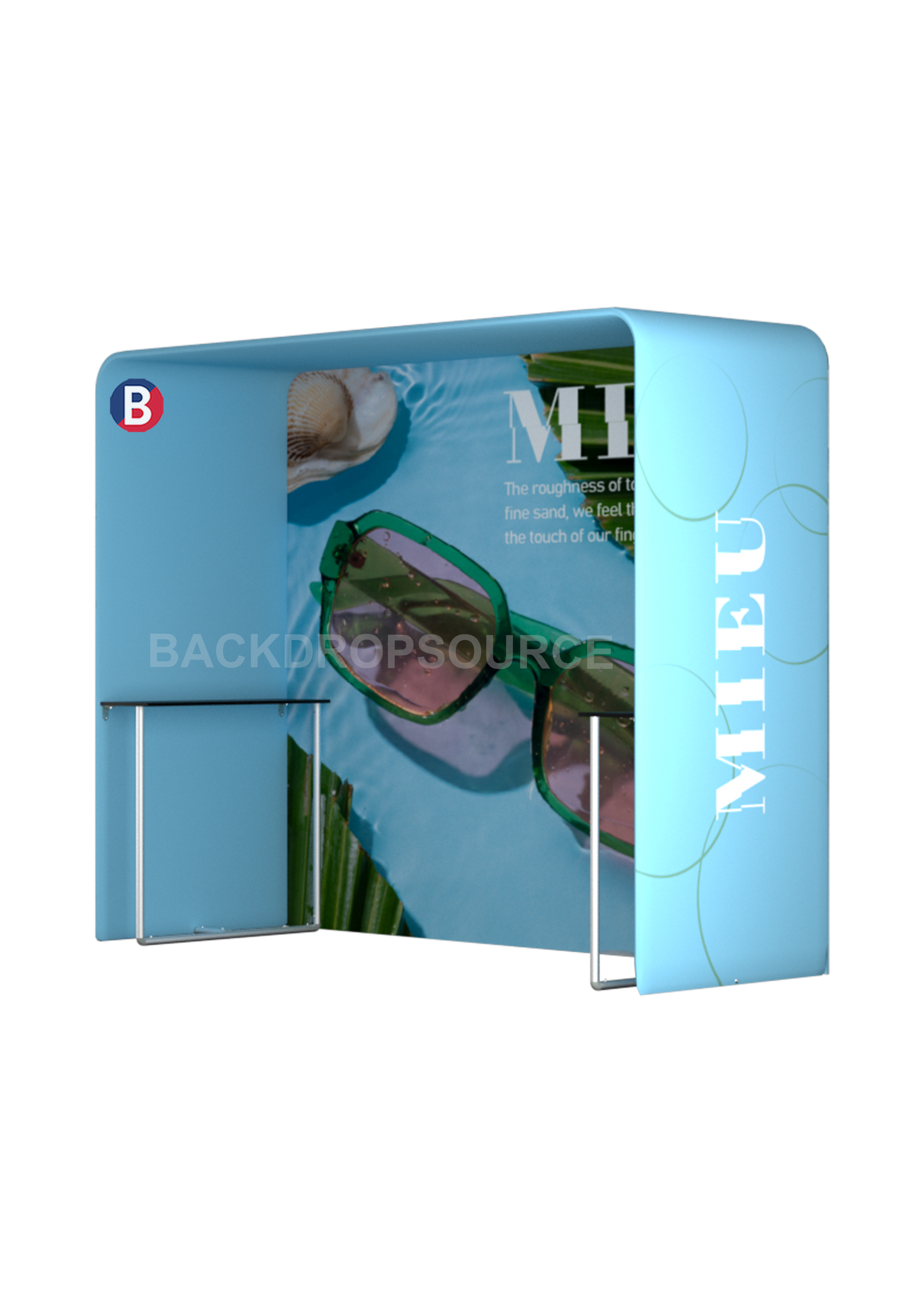 Vierkante boog beursstand met plank