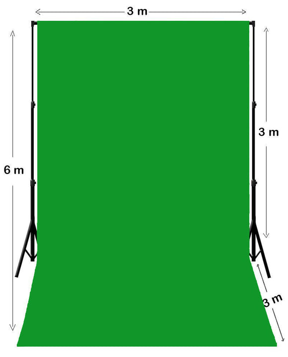 3 m B x 6 m H Chroma Key Green Fotografie Muslin Achtergrond met Achtergrondstandaard