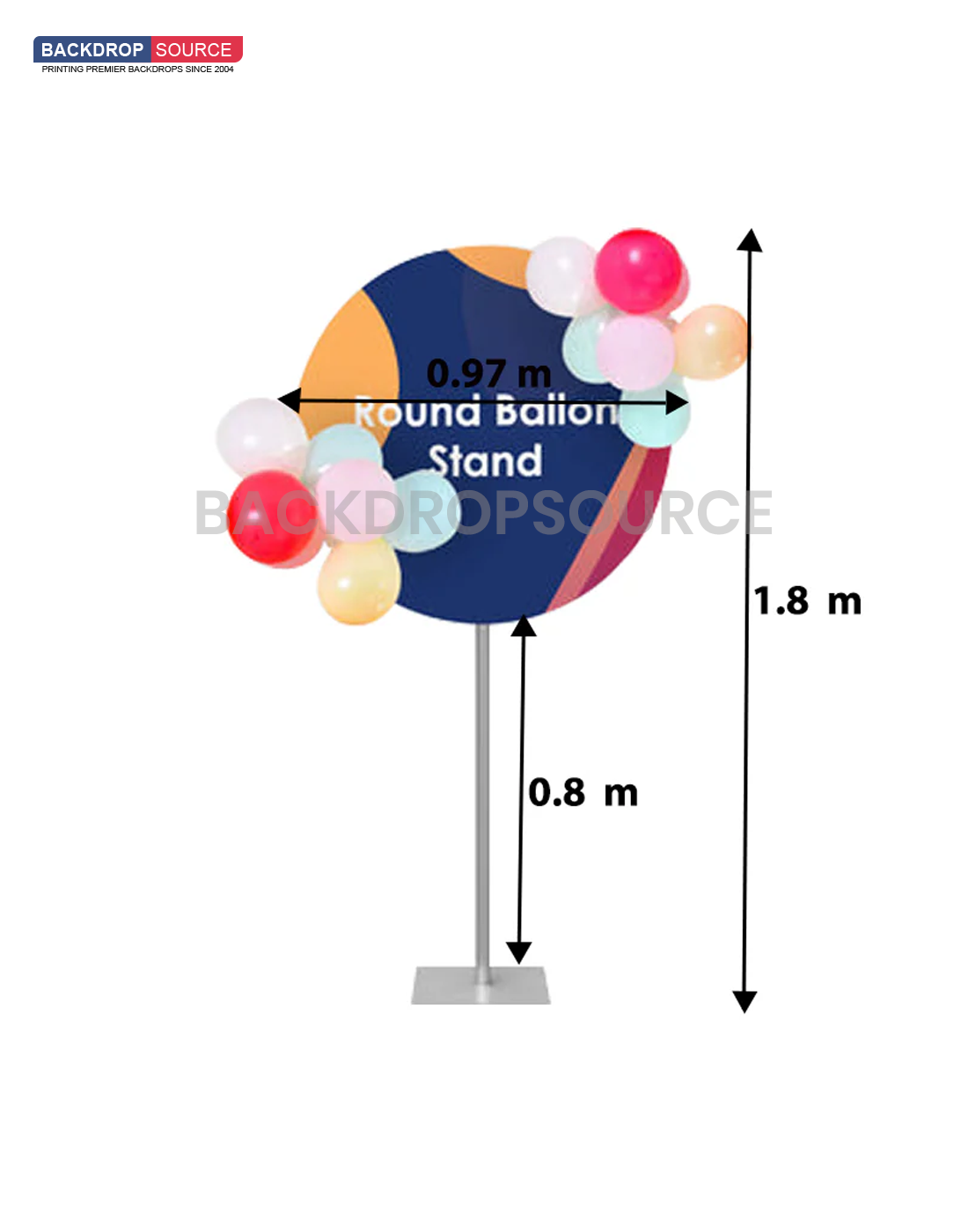Aluminium Ballonstandaard / Vraagteken Ballonstandaard