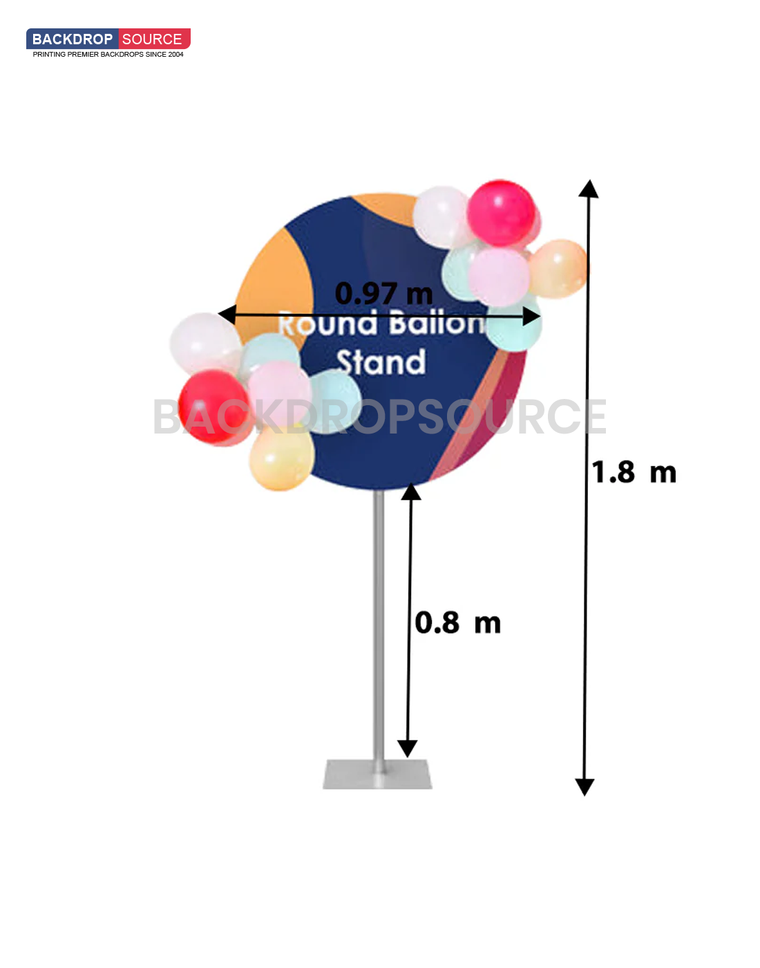 Aluminium Ballonstandaard / Vraagteken Ballonstandaard