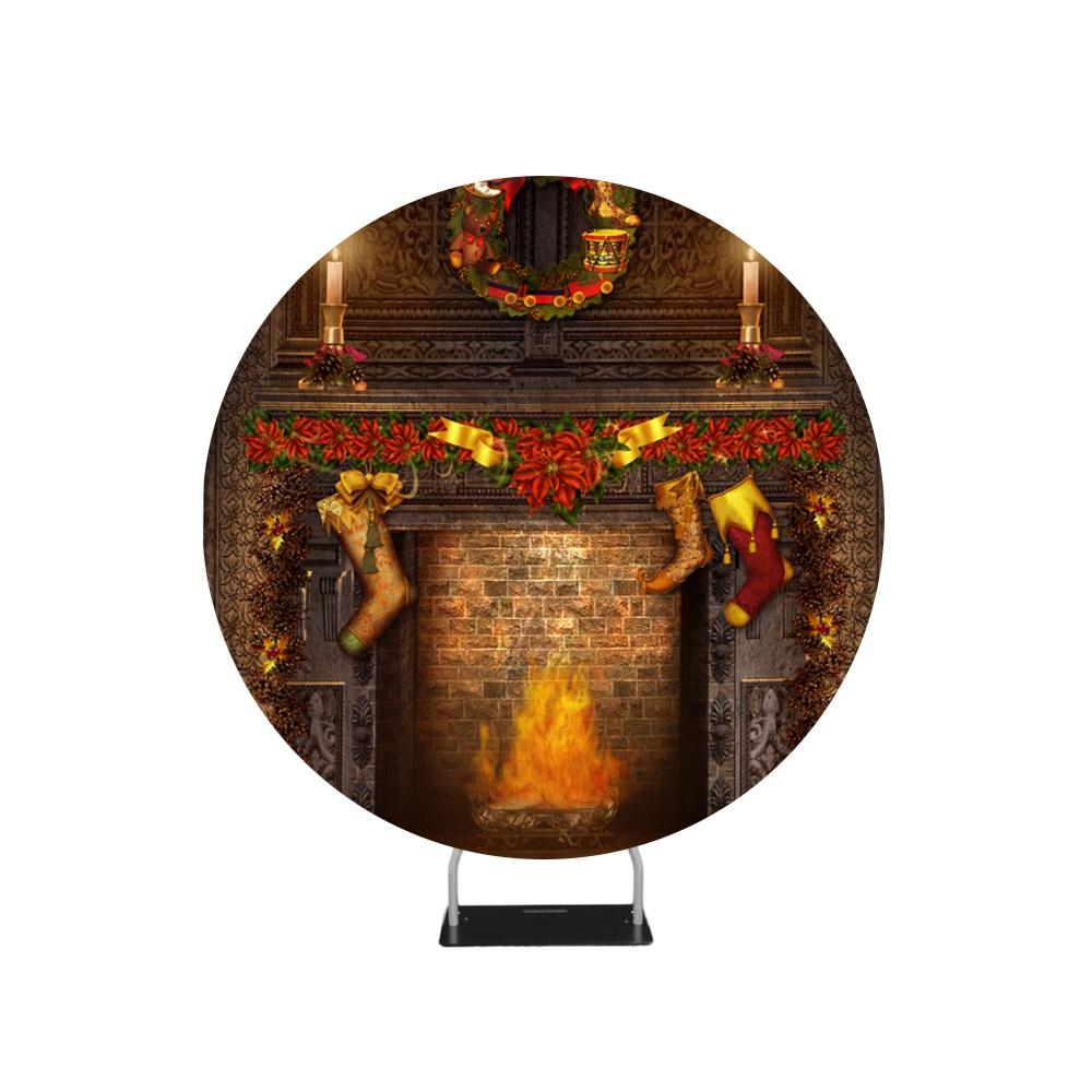Oude schoorsteen fotografie kerst achtergrond cirkel achtergrond standaard