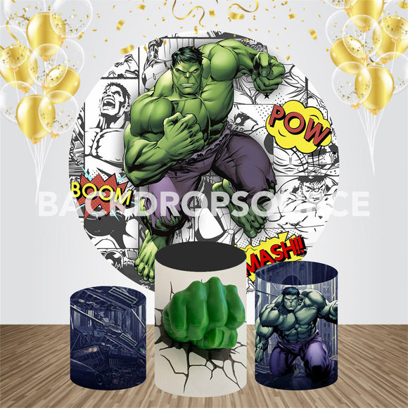 Avengers Hulk Event Party Ronde Achtergrondset