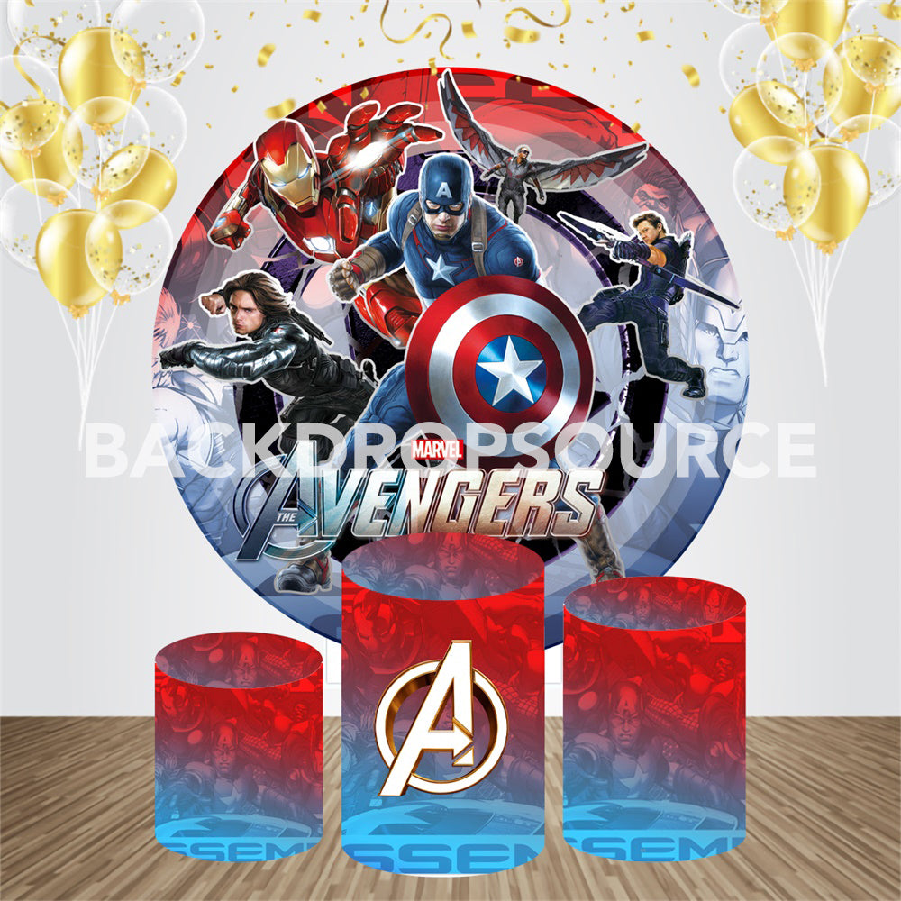Avengers Captain America Event Party Ronde Achtergrondset