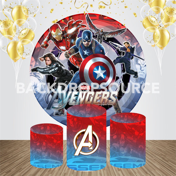 Avengers Captain America Event Party Ronde Achtergrondset