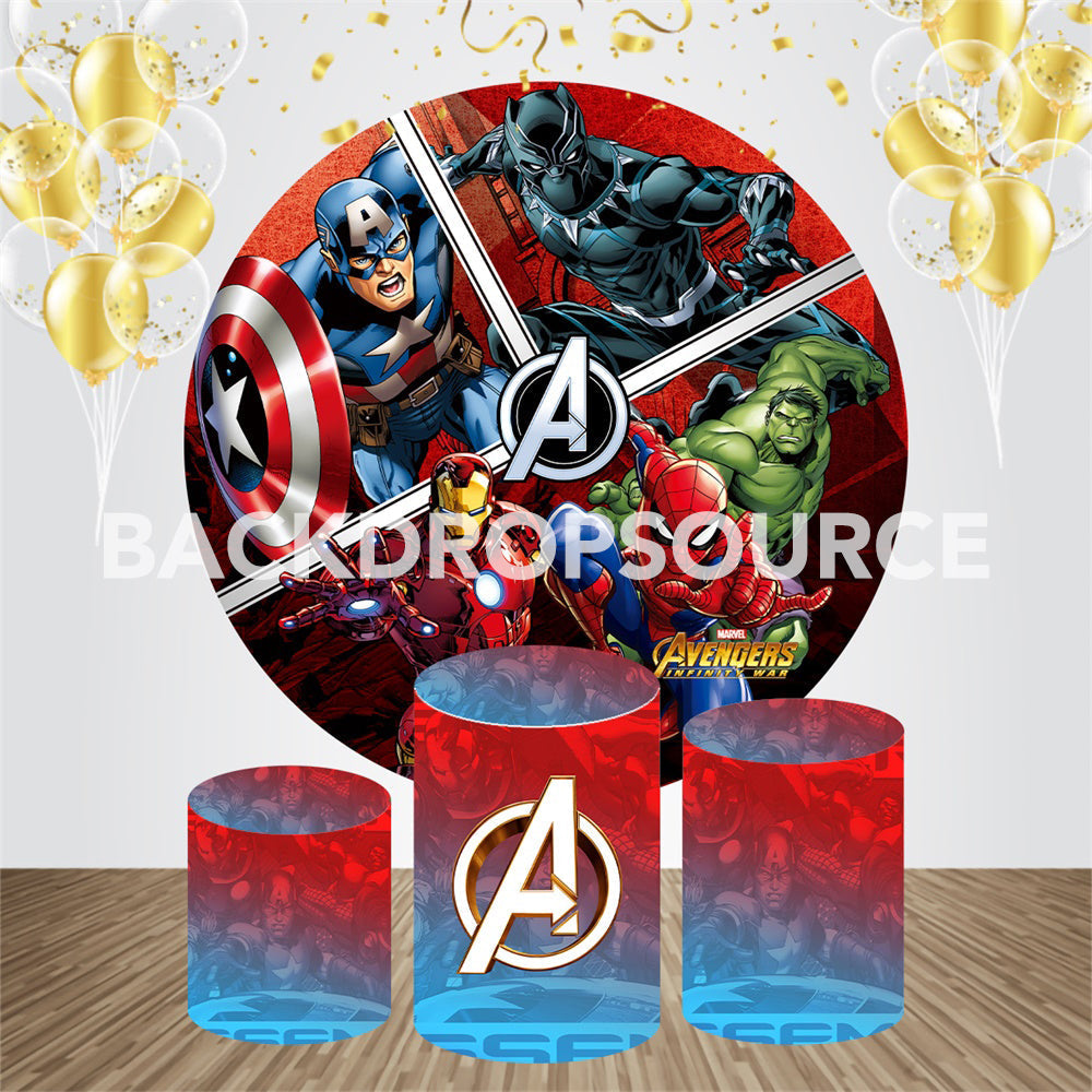 Avengers Event Party Ronde Achtergrondset