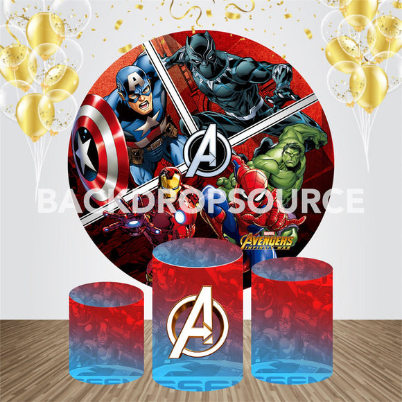 Avengers Event Party Ronde Achtergrondset