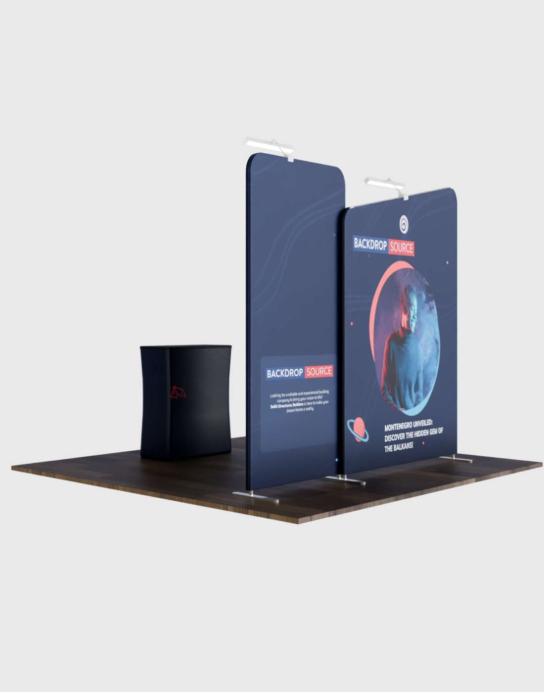 Draagbare tentoonstellingsdisplay 3m x 3m - Model 7