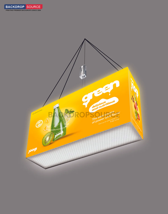 Rechthoekige hangende banner met achtergrondverlichting