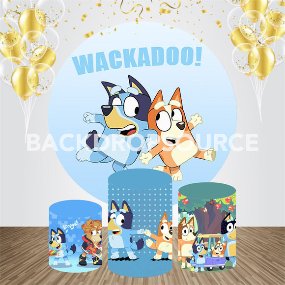 Bluey Fictief Karakter Evenement Feest Ronde Achtergrond Kit