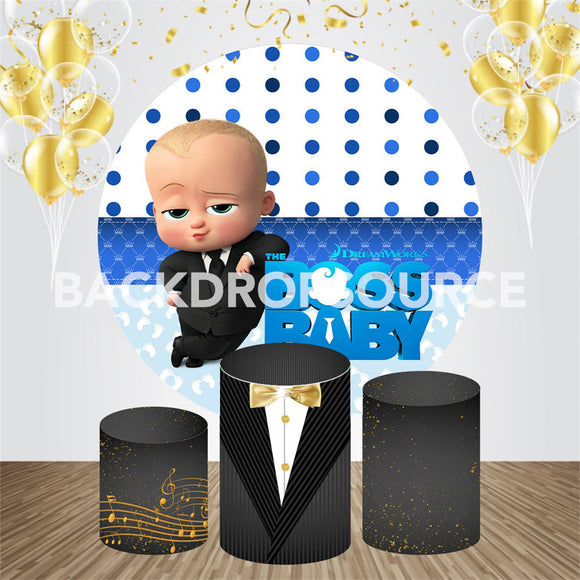 Boss Baby Boy Event Party Ronde Achtergrondset