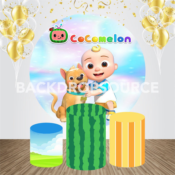 Cocomelon Event Party Ronde Achtergrondset